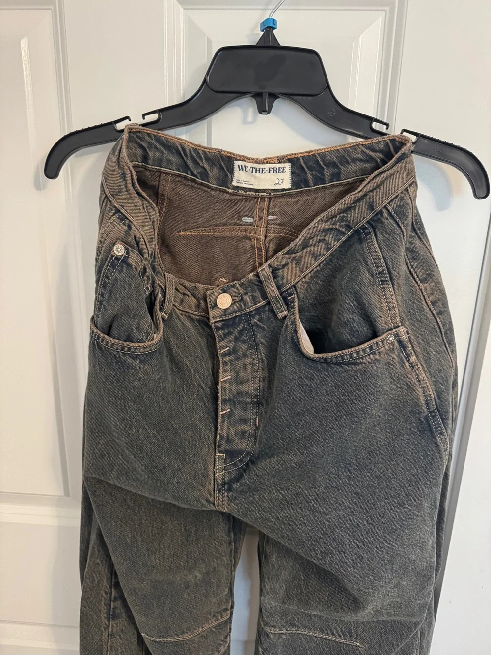Free People / We The Free Good Luck Mid-Rise Barrel Jeans, size 27